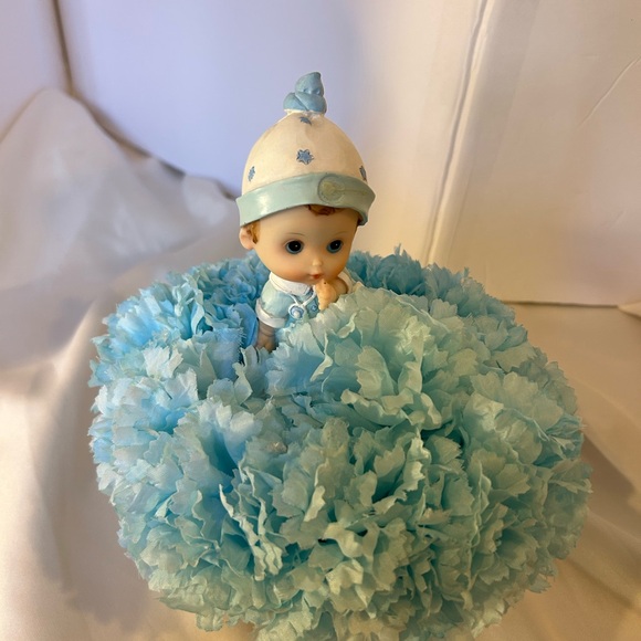 Handmade Other - Adorable Baby Doll in Blue Flower Costume for table decoration
